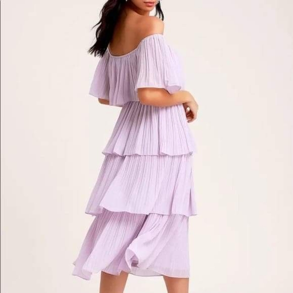 Just Me Dresses & Skirts - Just Me lilac tiered midi dress, M